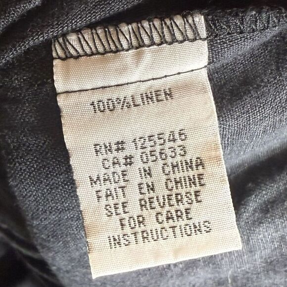 Habitat Linen Capri Pull On Pants Black Size Medium - Picture 4 of 4